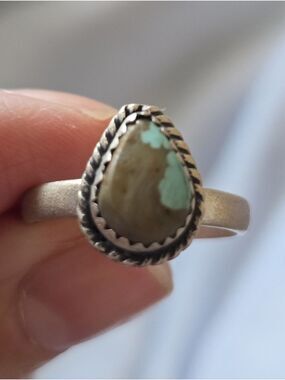 Number 8 Turquoise Ring Sterling Silver Southwestern